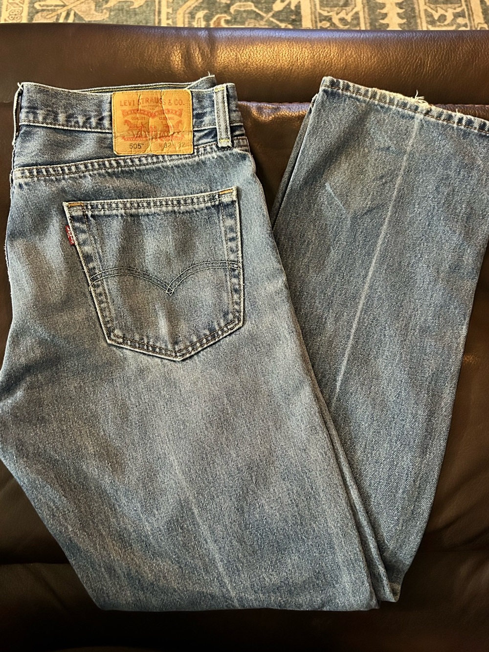 Levi's Men's Light Blue 505 Straight-Leg Jeans